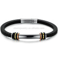 2015 new men's 316L stainless steel silicone bracelet fashion jewelry PH819